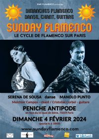 spectacle Sunday Flamenco. Le dimanche 4 février 2024 à Paris19. Paris.  18H00